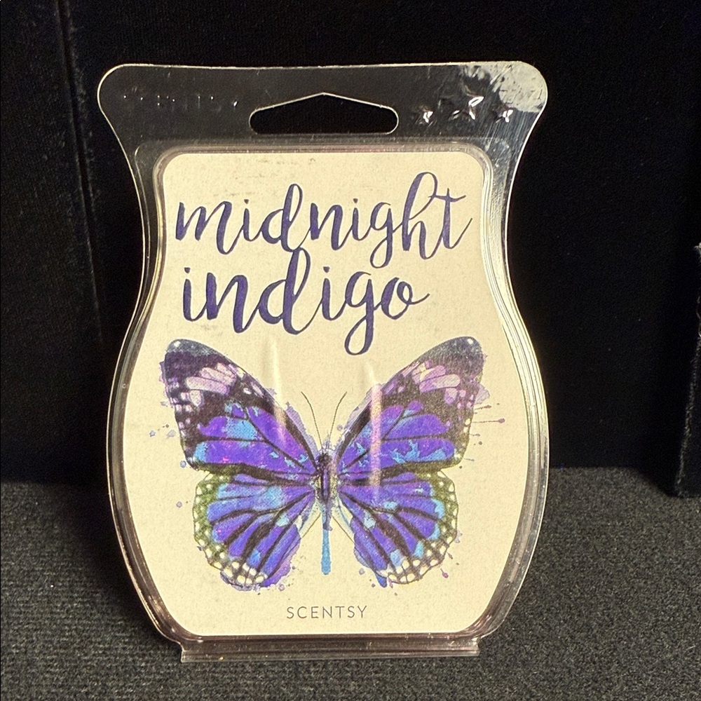 Scentsy Midnight Indigo Wax Melt Bar Home Fragrance Purple Butterfly Packaging